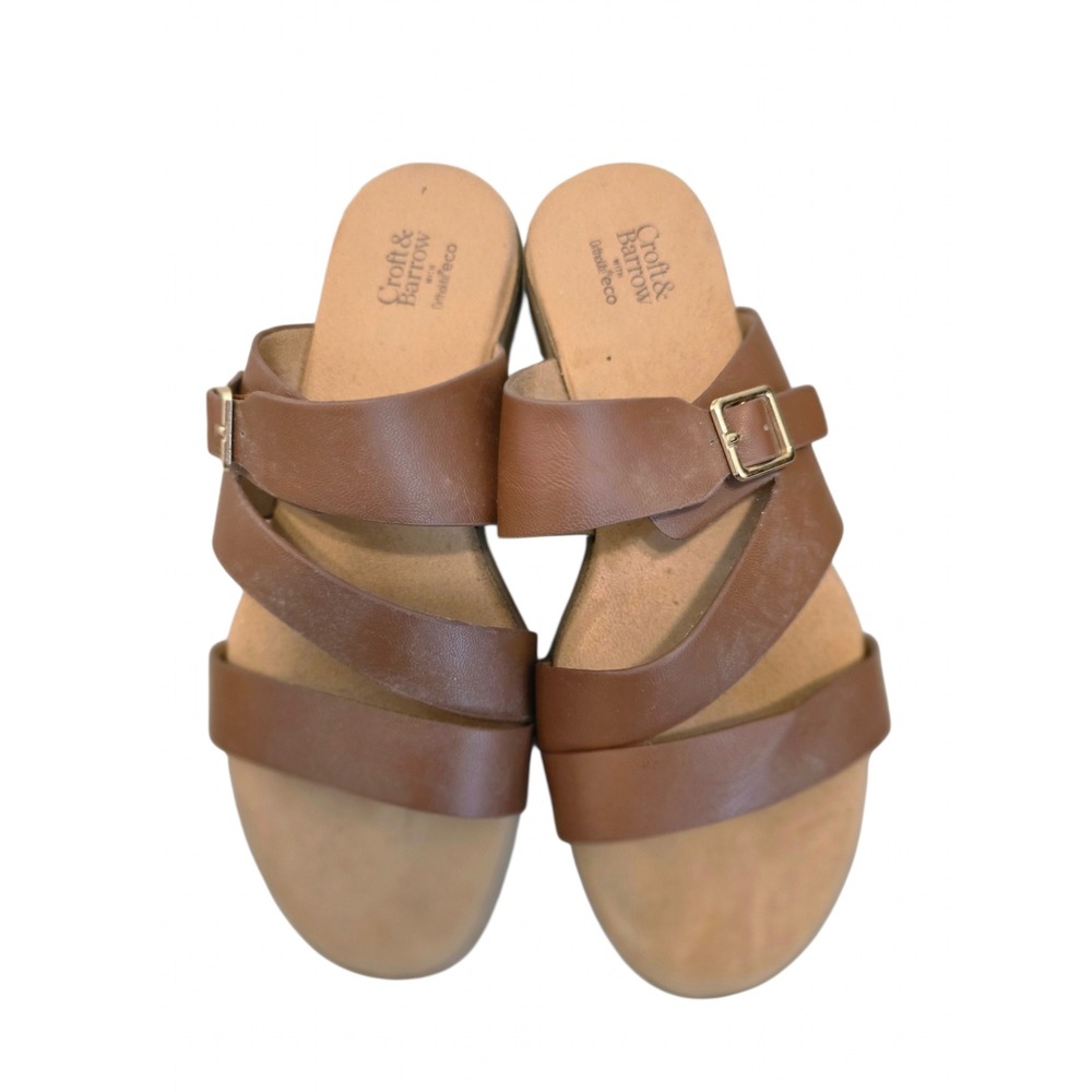Croft & Barrow Laylah Brown Slide Sandals Ortholite Eco Comfort Womens 9 M